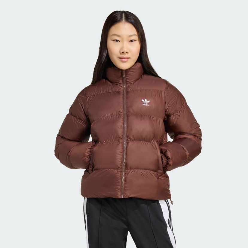 Puhovka adidas Performance Adicolor Short Puffer Jacket Rjava | JX2948