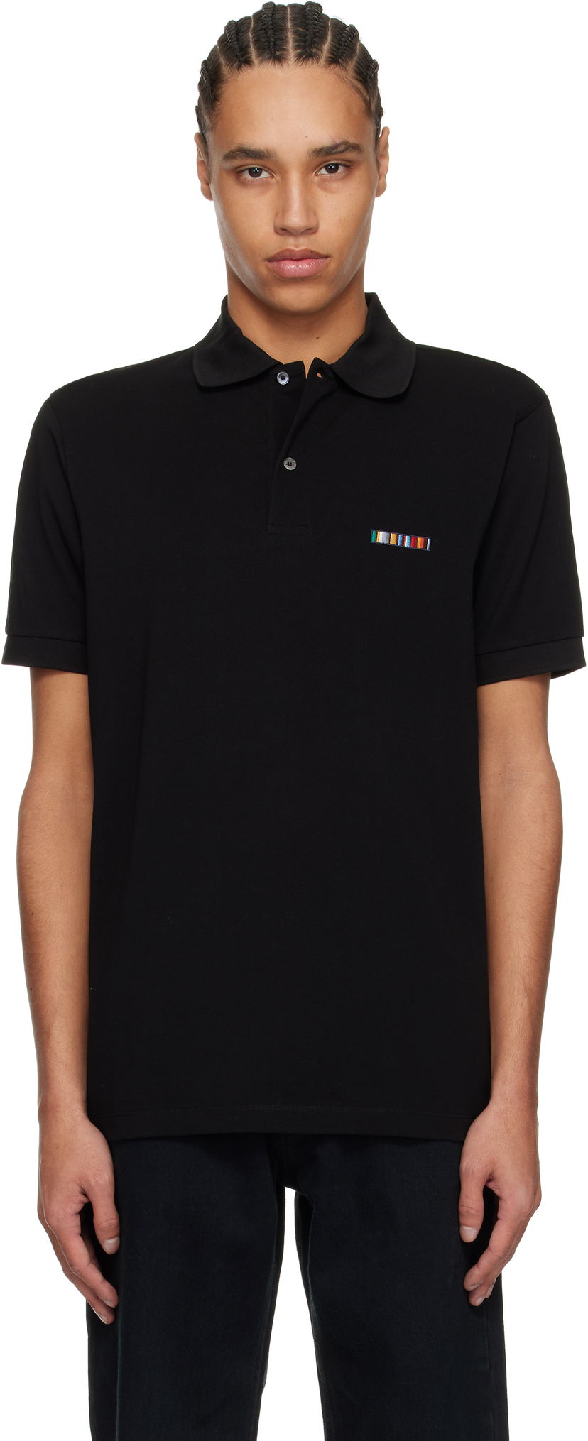 Polo majica Paul Smith Paul Smith Signature Stripe Logo Cotton Polo Črna | M1R-698P-NP4724-79