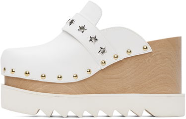 Superge in čevlji Stella McCartney Elyse Star-Studded Slip-On Platform Clogs Bela | 810426AP00P0, 2