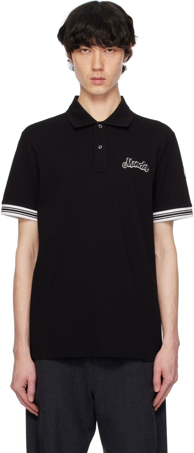 Polo majica Moncler Archivio Short Sleeve Polo Črna | K10918A00006899UR