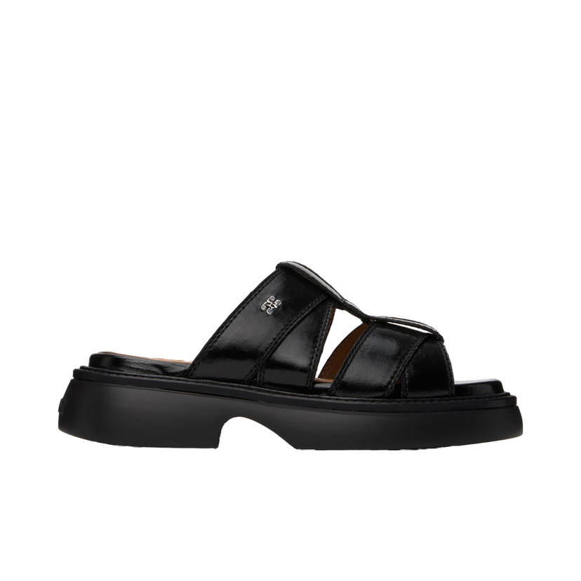 Superge in čevlji GANNI Mule Leather Sandals Črna | S2623