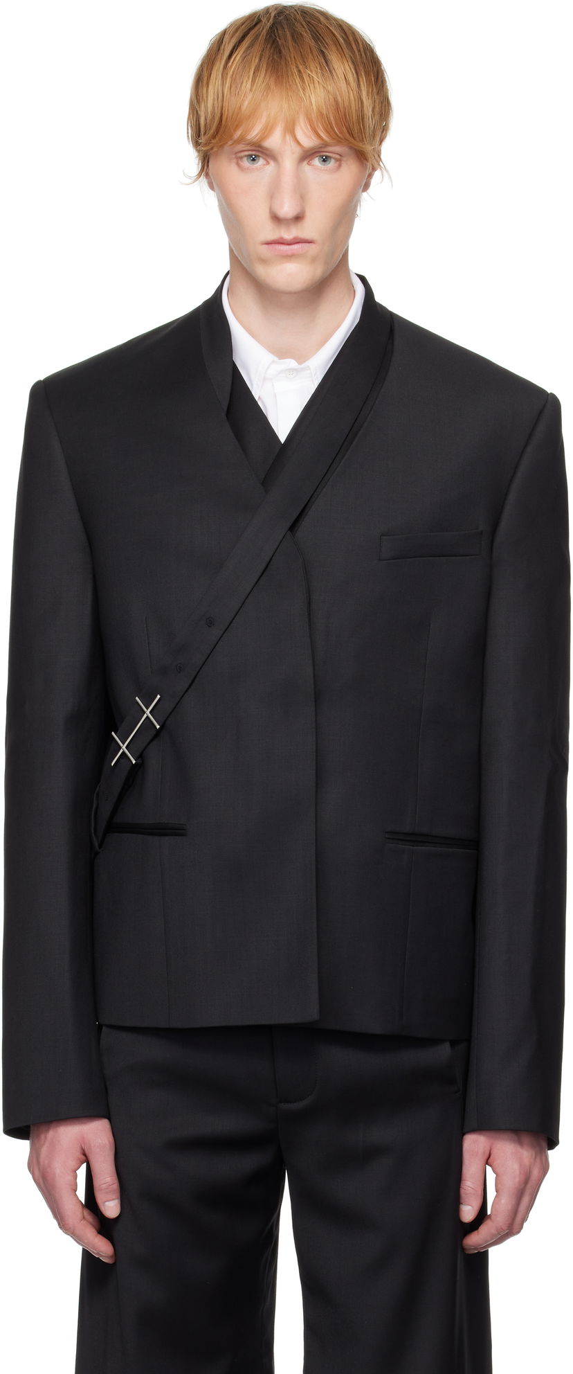 Jakna HELIOT EMIL HELIOT EMIL Aegis Wrap Blazer Črna | SS25_M_04_045_BLK01_CO