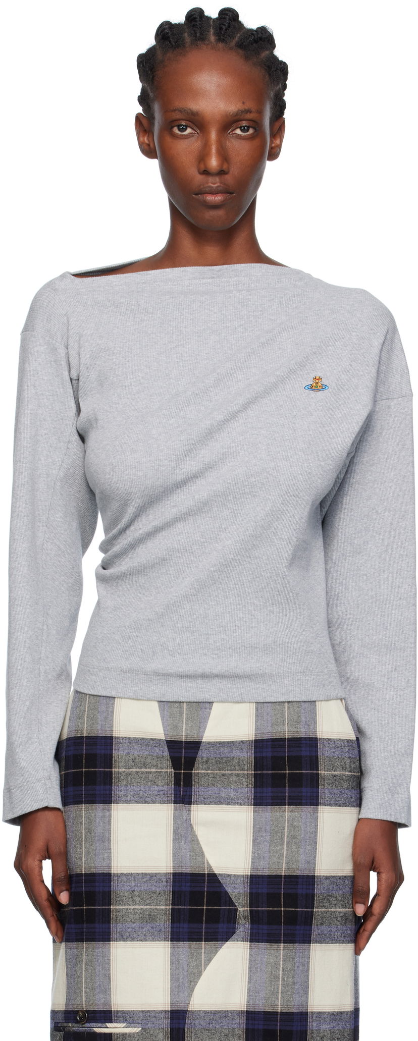 Majica Vivienne Westwood Vivienne Westwood Hebo Long Sleeve T-Shirt Siva | 3G01003Y-J009C-