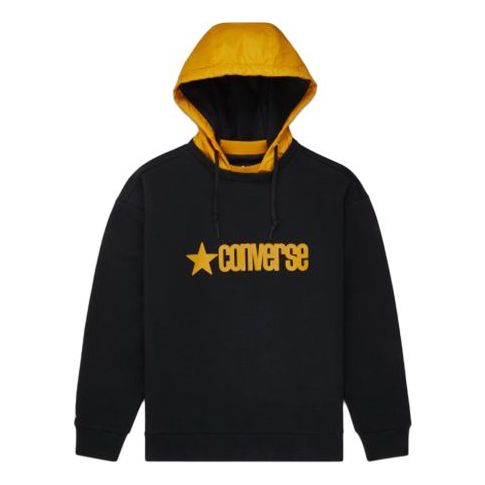 Pulover Converse Logo Letter Hooded Sweatshirt Črna | 10019968-A01