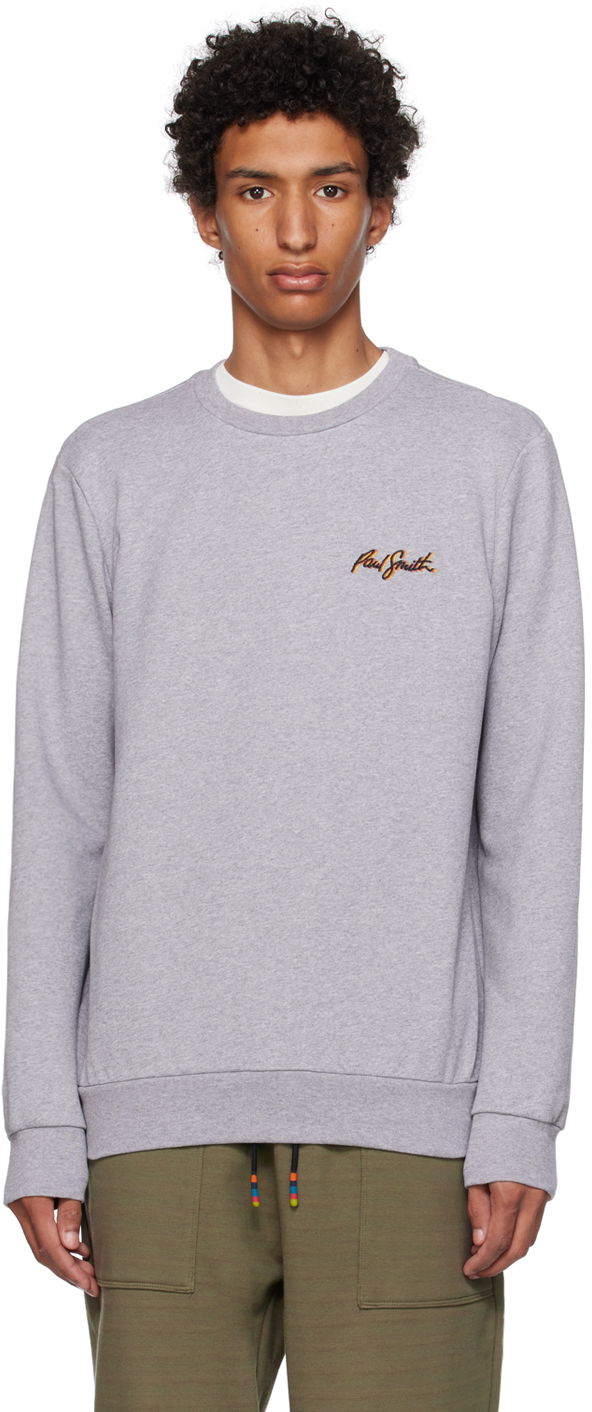 Pleteni pulover Paul Smith Paul Smith Embroidered Sweatshirt Siva | M1R-302S-LP3994