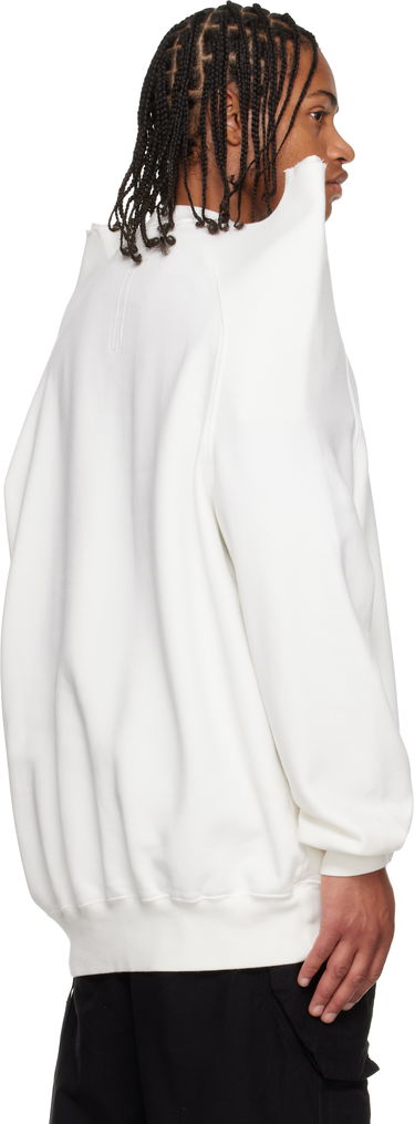 Pulover Rick Owens Concordians Tecsweat Padded Shoulder Sweatshirt Bela | DU02E7272 FEP3, 2