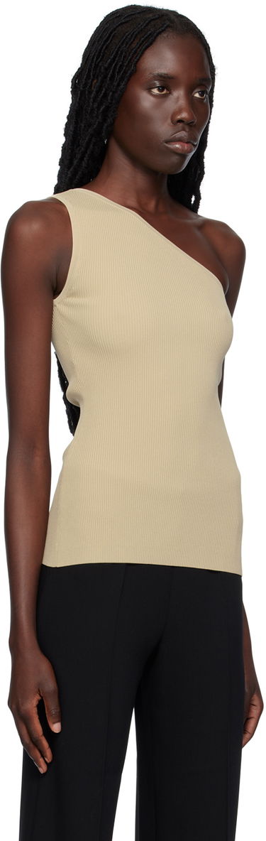 Majica brez rokavov TOTEME TOTEME Women's Single-Shoulder Tank Top Bež | 233-5183-755, 3
