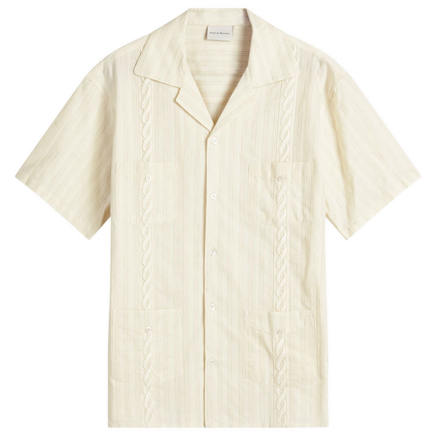 Srajce Drôle de Monsieur Drôle de Monsieur Cuban Shirt, Size Large Bež | G-SH212-CO183-EC, 0