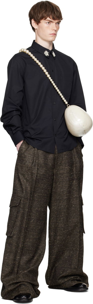 Srajce Simone Rocha Simone Rocha Beaded Flower Cluster Classic Shirt Črna | 5384B 1025, 3