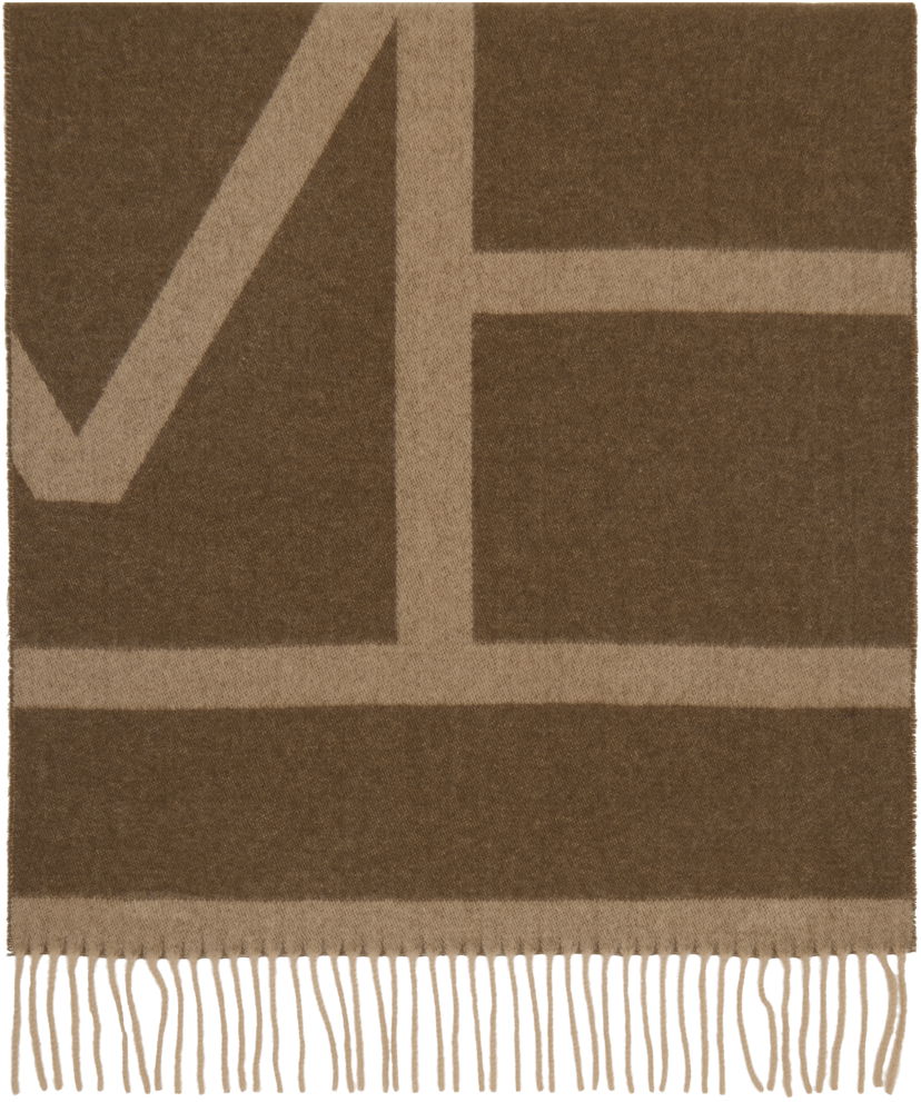 Šala TOTEME TOTEME Monogram Jacquard Wool Scarf Rjava | 234-WSC908-FB0050
