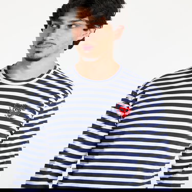 Majica Comme des Garçons Comme des Garçons PLAY Stripe Emblem Long Sleeve Tee Mornarica | AX-T806 NAVYxWHITE, 2