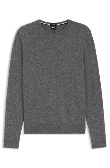 Pleteni pulover BOSS Regular-fit pure cashmere sweater Siva | 50546690