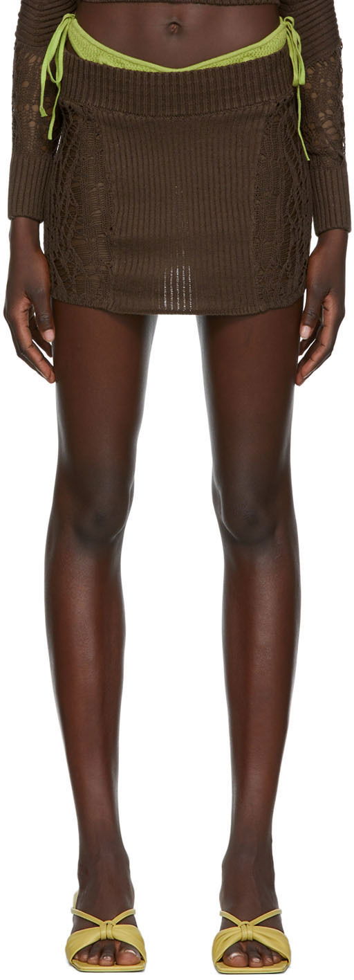 Krila GUIZIO Guizio Knit Mini Skirt Rjava | MCMS 2, 0