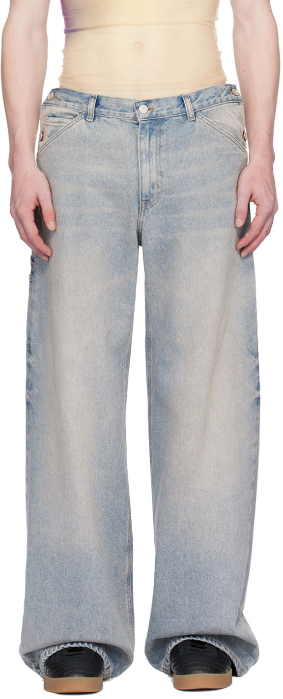 Kavbojke Courrèges Sailor Wide-Leg Jeans Modra | 124DPA188DE0016