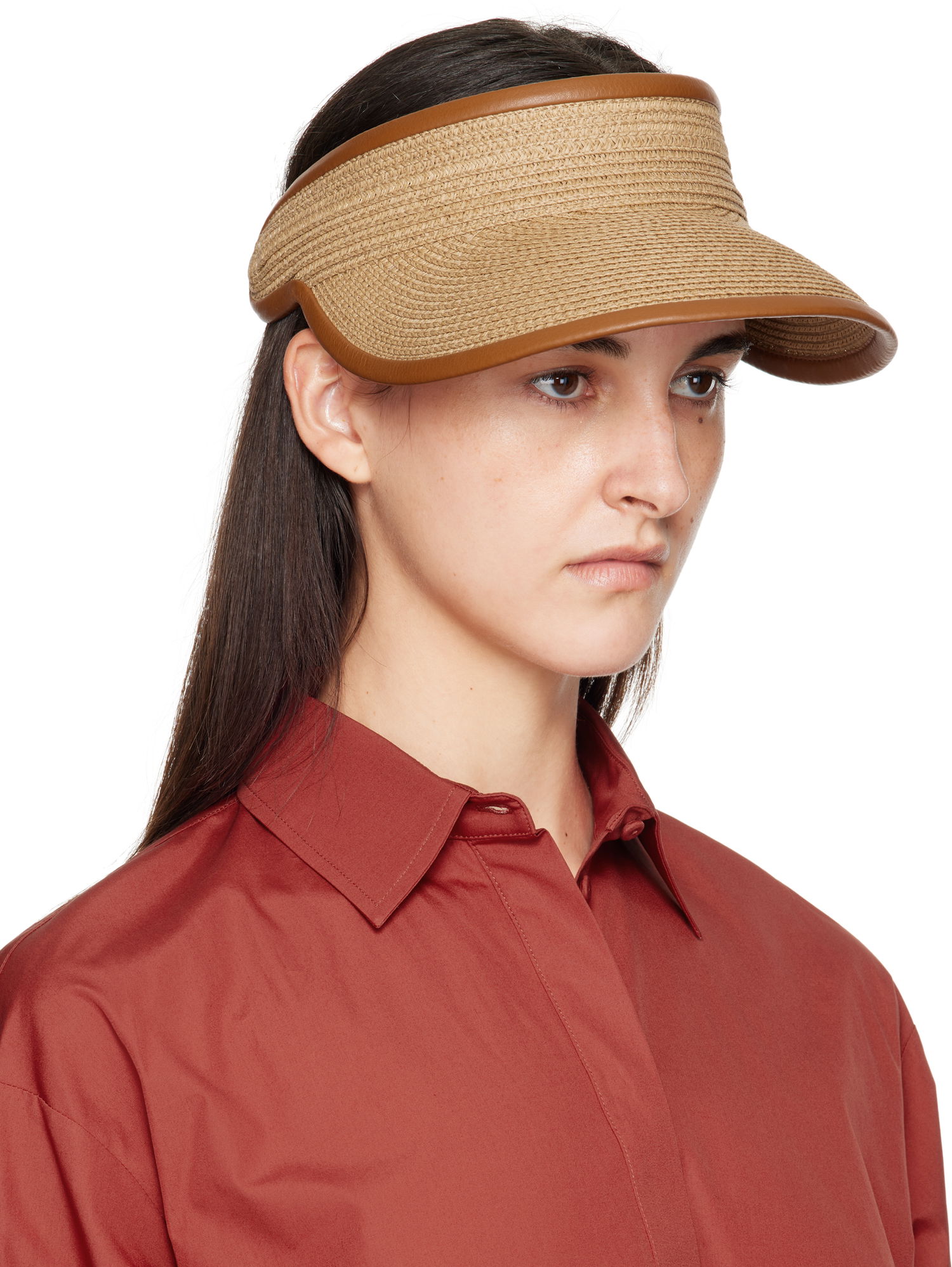 Klobuk Max Mara Max Mara Mogador Woven Sun Visor Rjava | 2514571012600, 1
