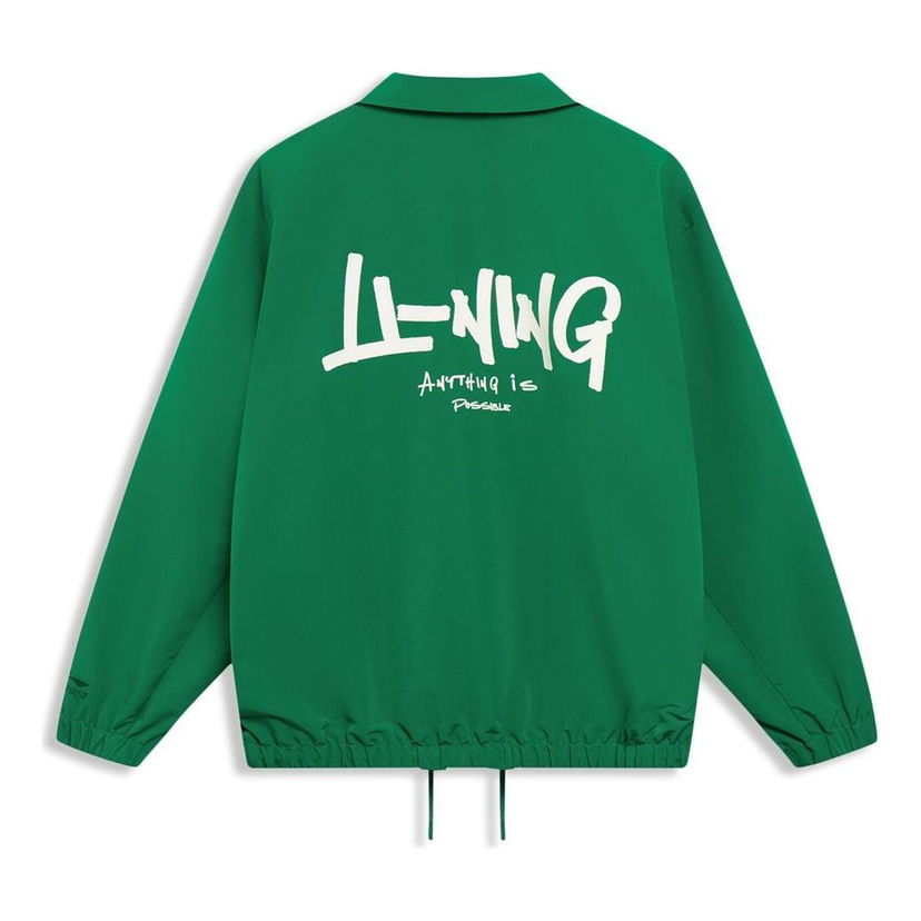 Vetrovka Li-Ning Logo Coach Jacket Zelena | AJDT499-2