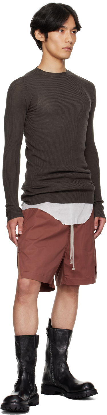 Pleteni pulover Rick Owens Rick Owens Concordians Ribbed Sweater Rjava | RU02E1637 RIBM, 3