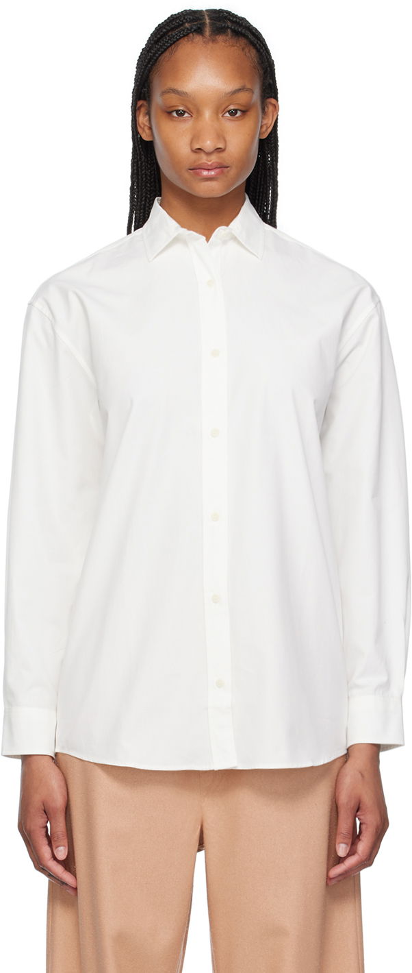 Srajce Baserange Long Sleeve Button Up Shirt Bela | SHOL-CO-SU24