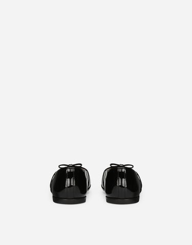 Superge in čevlji Dolce & Gabbana Patent Leather Ballet Flats With Bow For First Steps Črna | D20093A483180999, 2