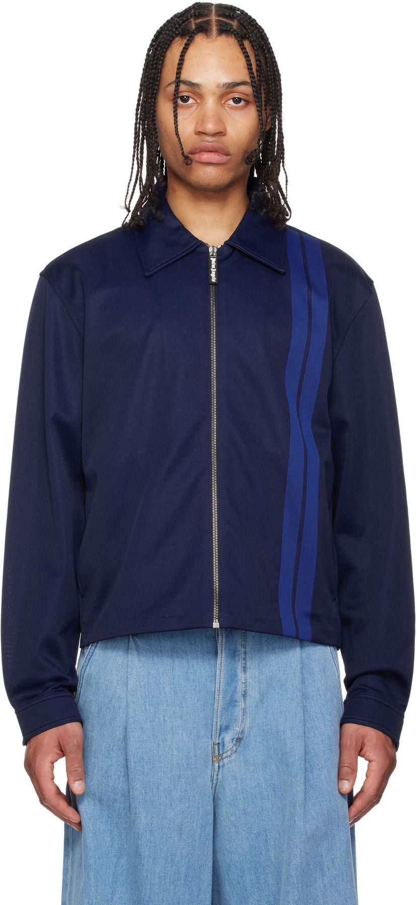 Vetrovka Palm Angels Palm Angels Suit Track Jacket Modra | PMBD086S25FAB0014645