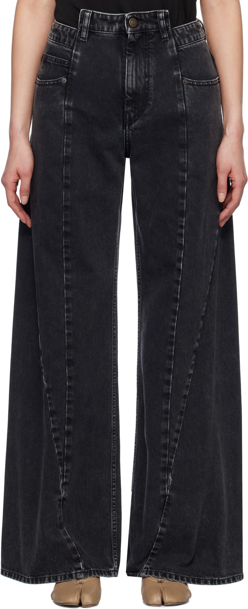 Kavbojke Maison Margiela Maison Margiela 5 Pocket Wide Leg Jeans Črna | S51LA0133 S30496