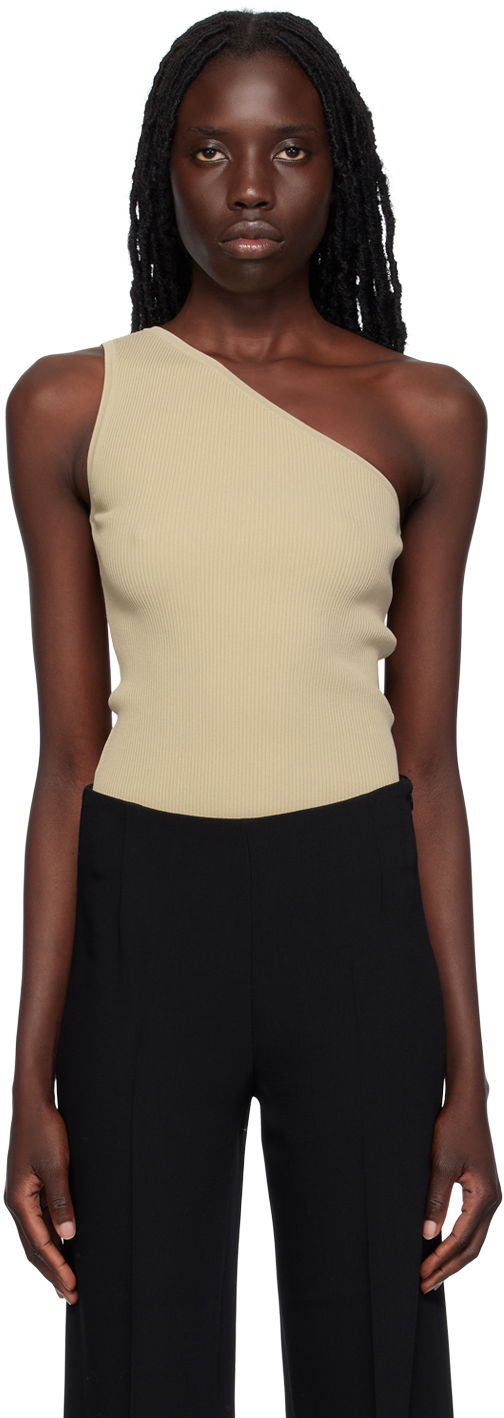 Majica brez rokavov TOTEME TOTEME Women's Single-Shoulder Tank Top Bež | 233-5183-755
