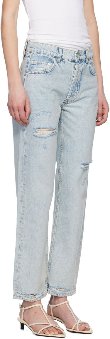 Kavbojke Anine Bing Anine Bing Kate Distressed Straight-Leg Jeans Modra | A-06-10615-WHD24, 1