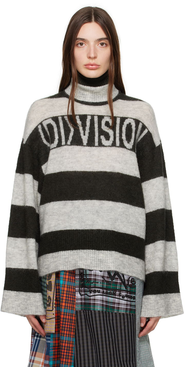 Pleteni pulover (di)vision (di)vision Striped Turtleneck Sweater Siva | 130006