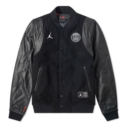 Bomber jakna Jordan Jordan x PSG Varsity Jacket Črna | BQ8363-010