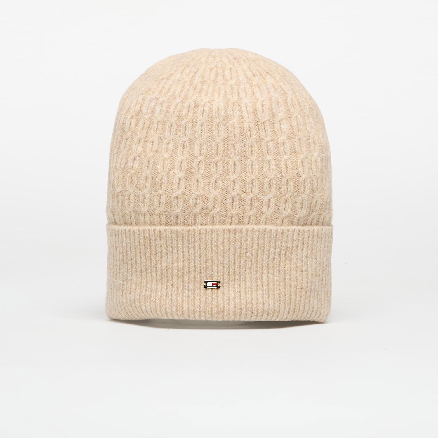 Beanie Tommy Hilfiger Tommy Hilfiger Cable Enamel Flag Beanie Bež | AW0AW17776 RBT, 0
