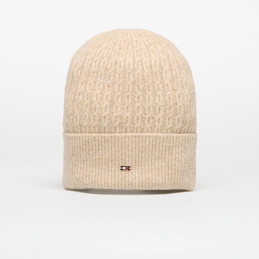 Beanie Tommy Hilfiger Tommy Hilfiger Cable Enamel Flag Beanie Bež | AW0AW17776 RBT