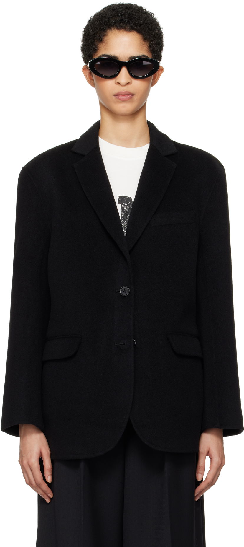 Jakna Anine Bing Black Single-Breasted Blazer Črna | A-01-7073-000