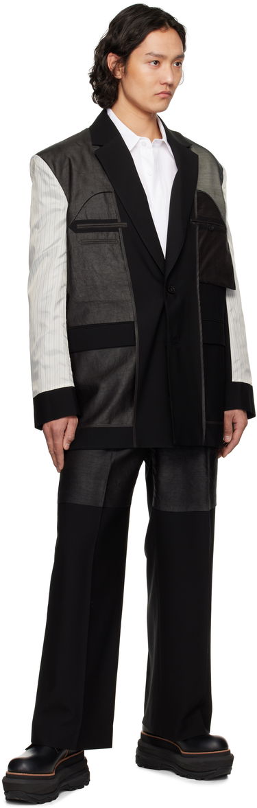 Hlače Feng Chen Wang Feng Chen Wang Deconstructed Patchwork Trousers Črna | FUS19TR05, 3