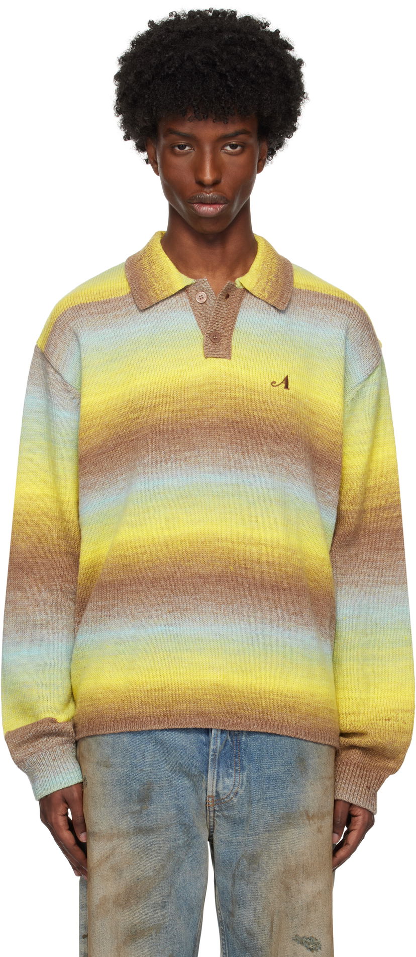 Polo majica Awake NY Ombre Collared Polo Večbarvna | AWK-FW24-KN002