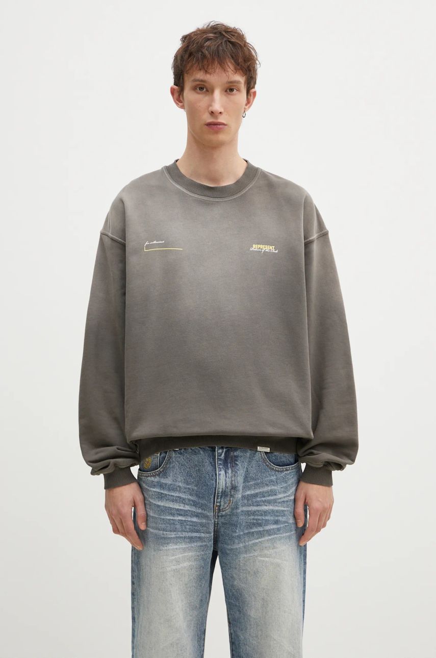 Pulover Represent Clo Represent Patron Of The Club Graphic Print Sweatshirt Siva | MLM4272.16, 0