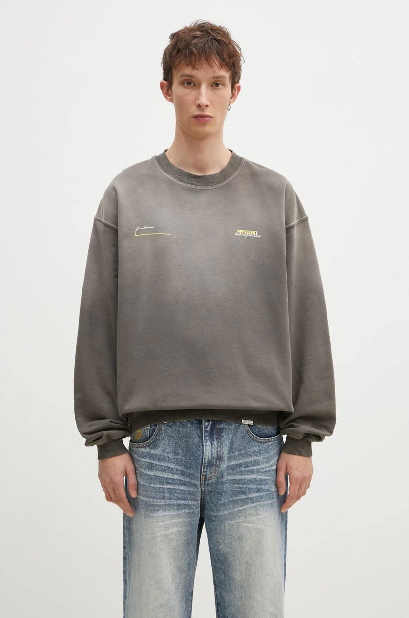 Pulover Represent Clo Represent Patron Of The Club Graphic Print Sweatshirt Siva | MLM4272.16