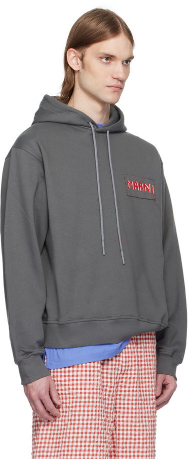 Pulover Marni Marni Loopback Cotton Jersey Hoodie Siva | FUMU0137X0 UTC275, 1