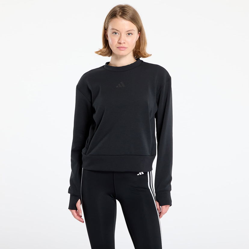 Pulover adidas Performance Designed-for-Training Warm-Up Crewneck Sweatshirt Črna | JP2655