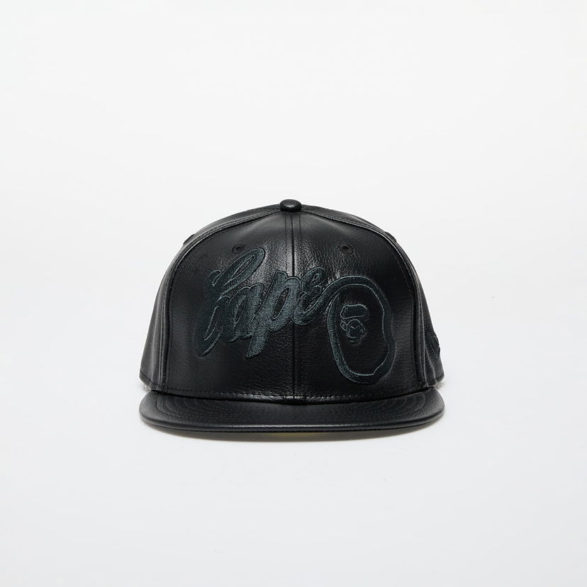 Kapa BAPE New Era x 59Fifty Leather Cap M Black Črna | 001CPK831901C BLK