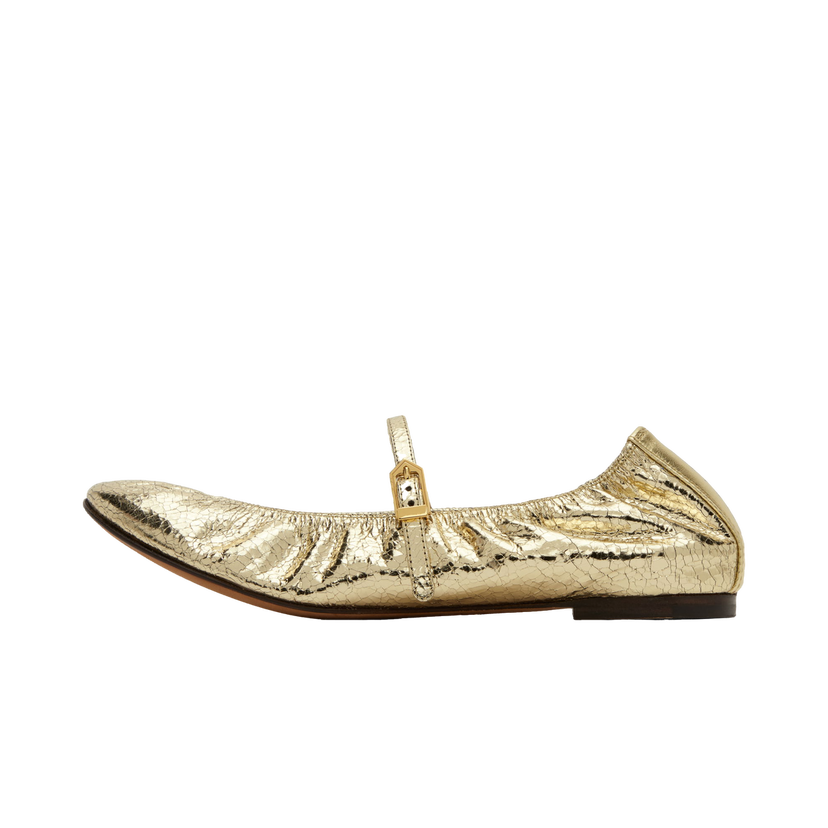 Superge in čevlji LANVIN Mary Jane Ballerina Flats Kovinski | FW-BAMB05-CRCA-H24