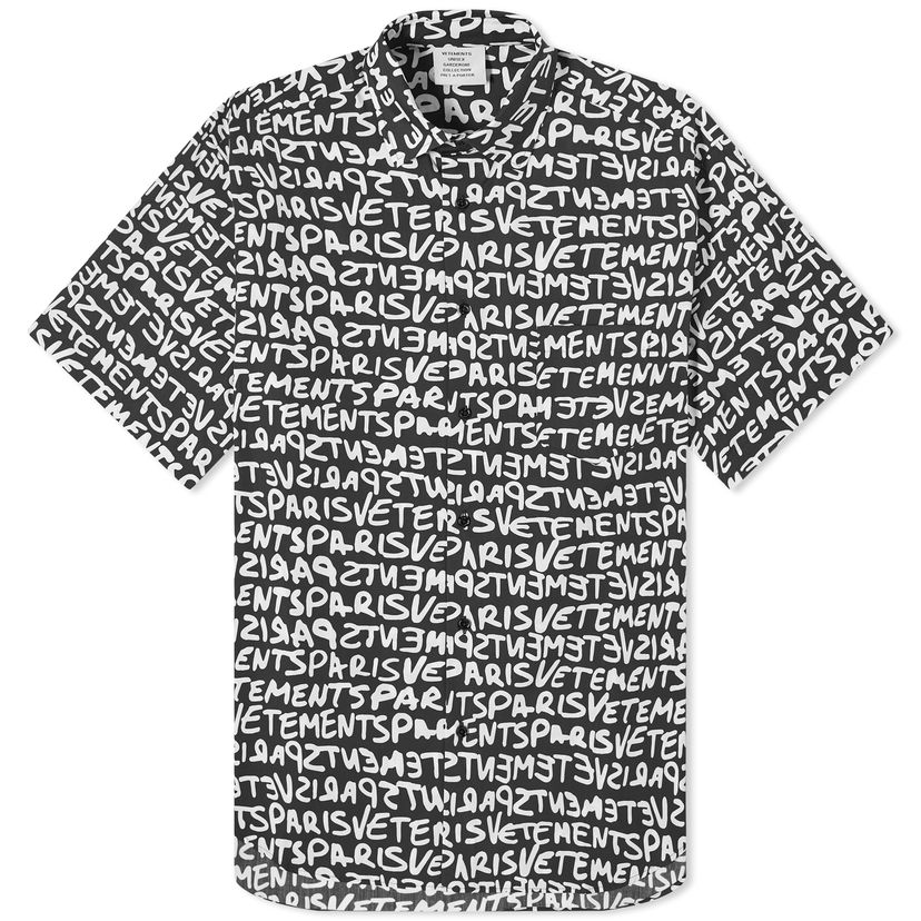 Srajce VETEMENTS Grafitti Print Shirt Črna | UE64SH800BW
