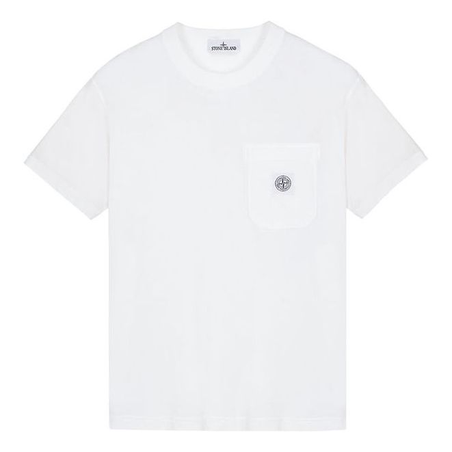 Majica Stone Island Basic Patch Pocket T-Shirt Bela | 101521957-A0001