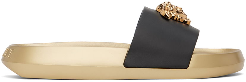 Oblačila Versace Black & Gold 'La Medusa' Slides Bež | 1010643_DV46G