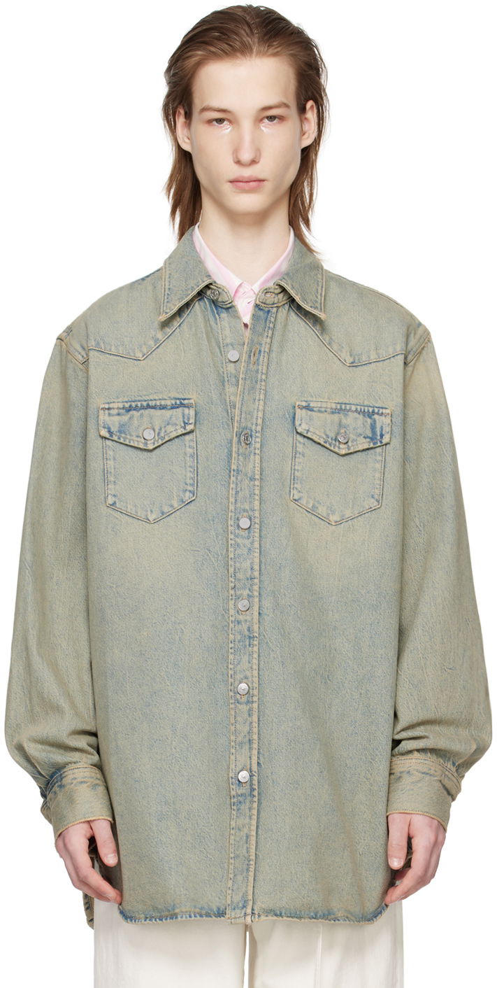 Srajce Acne Studios Oversized Denim Shirt Zelena | CB0073-