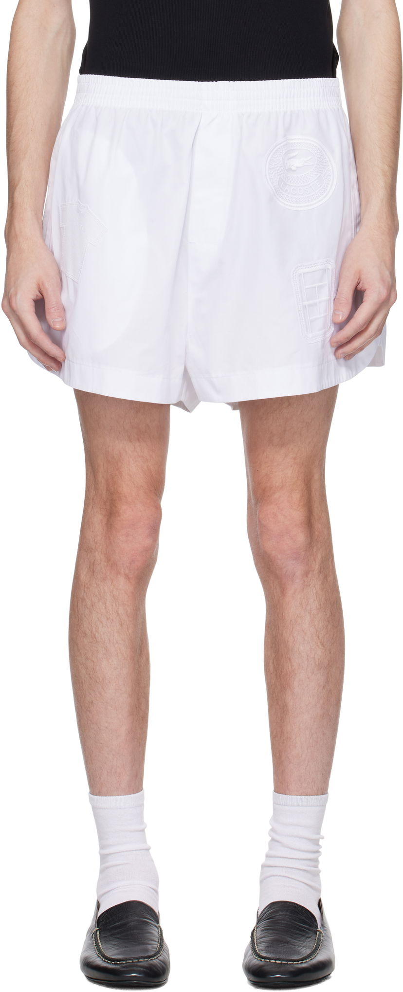 Kratke hlače Lacoste Lacoste Runway Badge Shorts Bela | GH7420