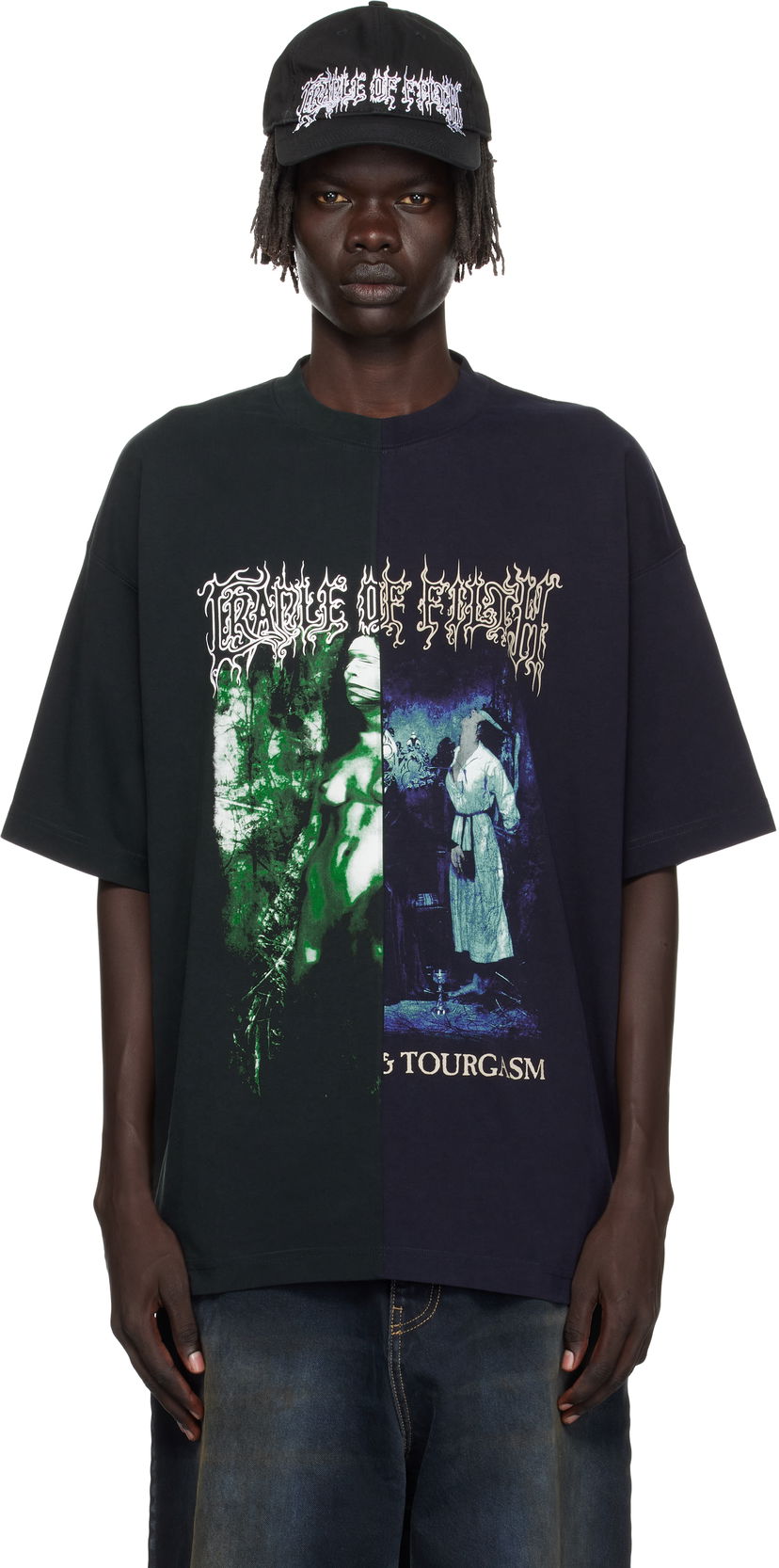 Majica VETEMENTS Vetements Cradle of Filth Cut-Up Oversized T-Shirt Črna | UCF76TR850EN