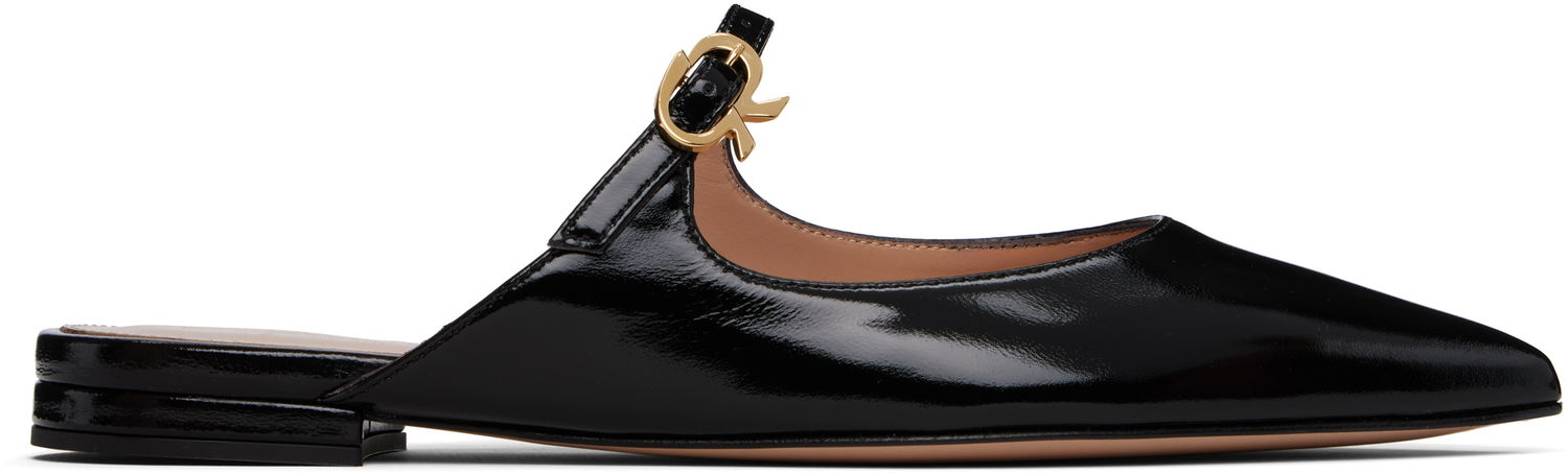 Superge in čevlji Gianvito Rossi Jane Ribbon Slide Loafers Črna | G95582-05RIC-NUI, 0