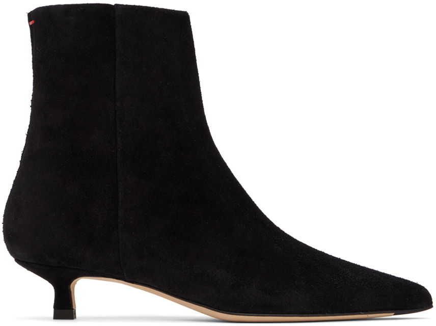 Nega čevljev Aeyde Aeyde Sofie Suede Kitten Heel Ankle Boots Črna | A11-AB-RMAP35KT-222-800-022, 0