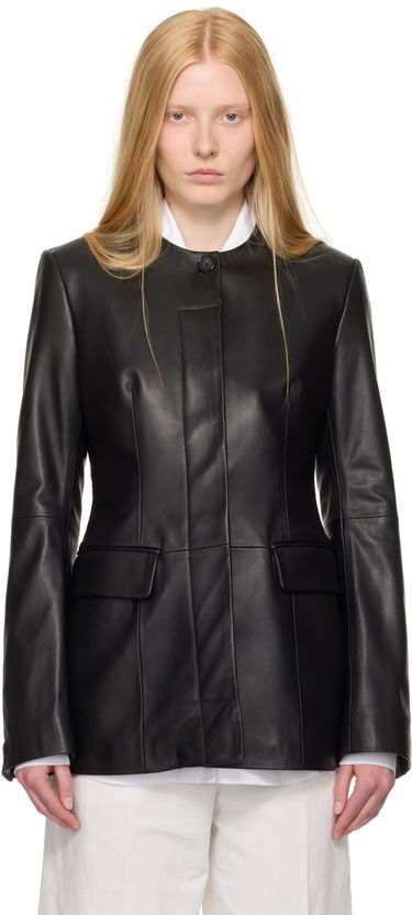 Jakna TOTEME TOTEME Collarless Leather Jacket Črna | 252-WRO0192-LE0127, 0