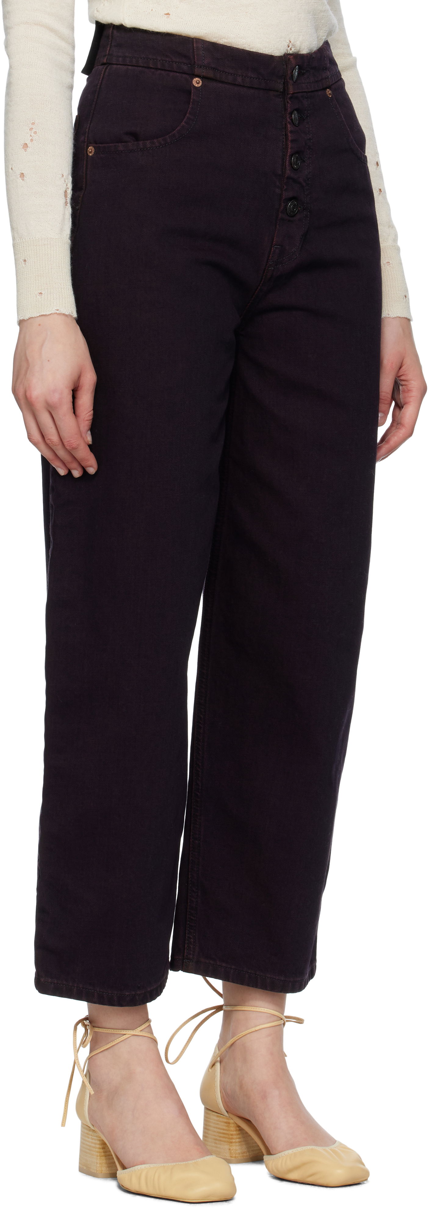 Kavbojke Maison Margiela MM6 Maison Margiela Barrel-Leg Jeans Bordo | S52LA0268 M30032, 1